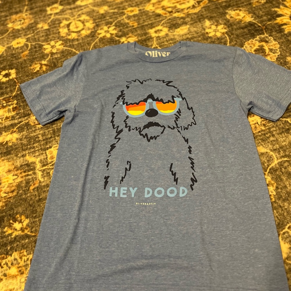 Oliver and Otis Cool Blue Doodle Dog T Shirt - Never Worn